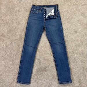 Levis 501 Original Fit 26x30 Straight Leg Blue Denim Jeans Button Fly Everyday